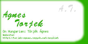 agnes torjek business card